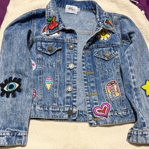 Lola Girl Blue Embroidered Patch Denim Jacket - Youth Sz. 10